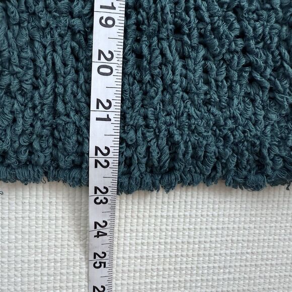 Free People Dune Bell Sleeved Green Oversized Cropped Knit V Neck Sweater S - Picture 12 of 15